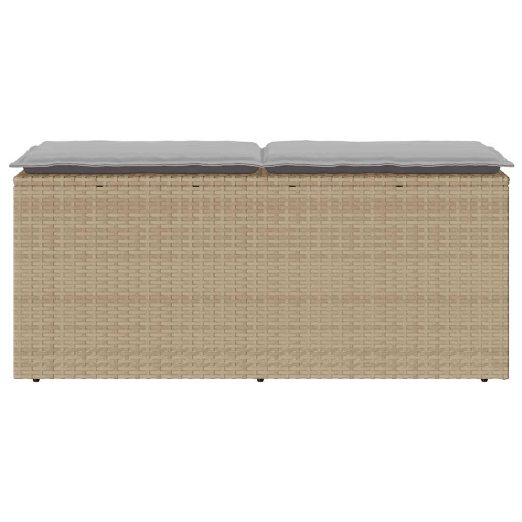 Vrtna klupa s jastukom bež 110x40x44 cm poliratan