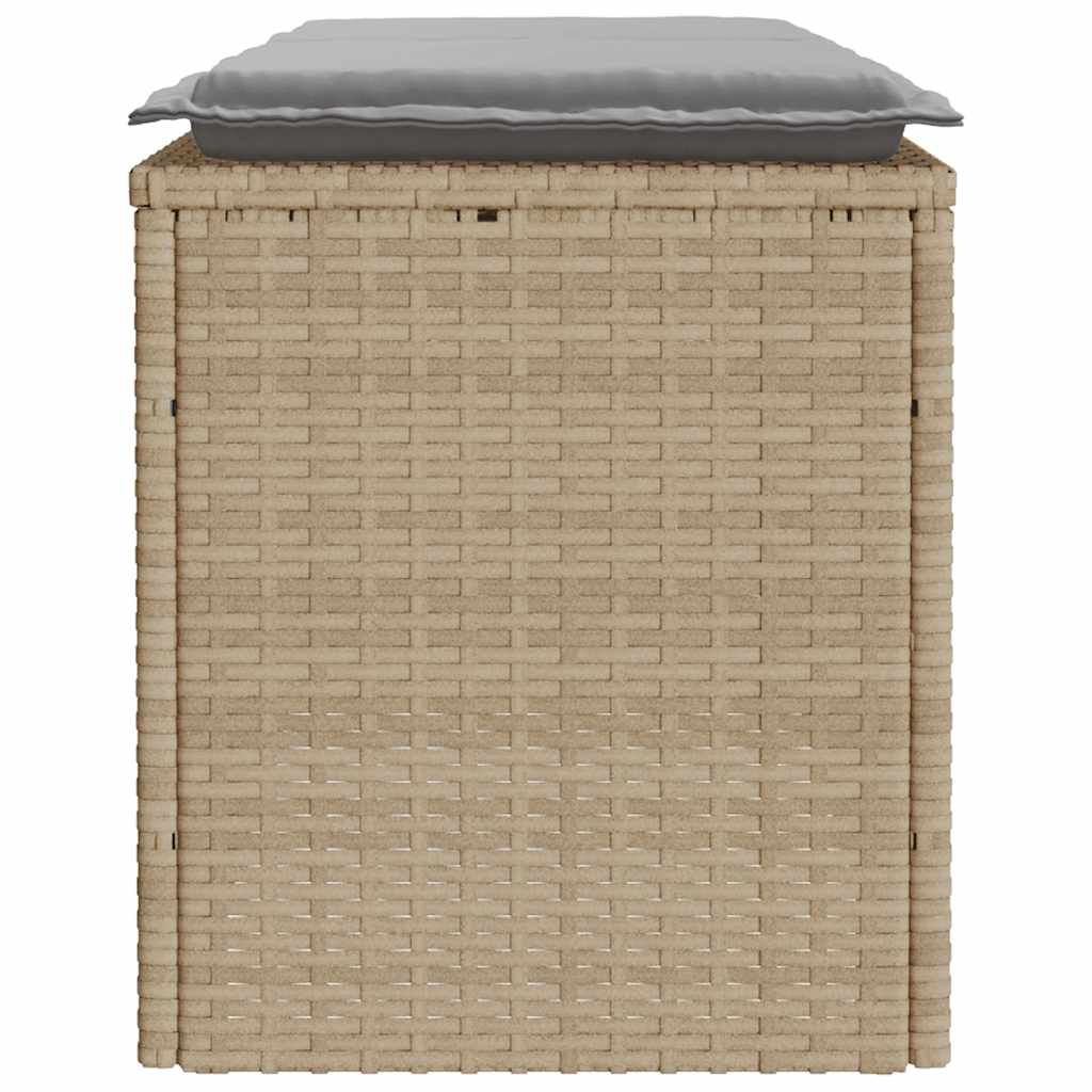 Vrtna klupa s jastukom bež 110x40x44 cm poliratan