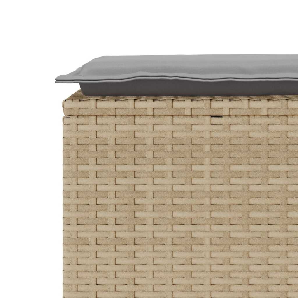 Vrtna klupa s jastukom bež 110x40x44 cm poliratan