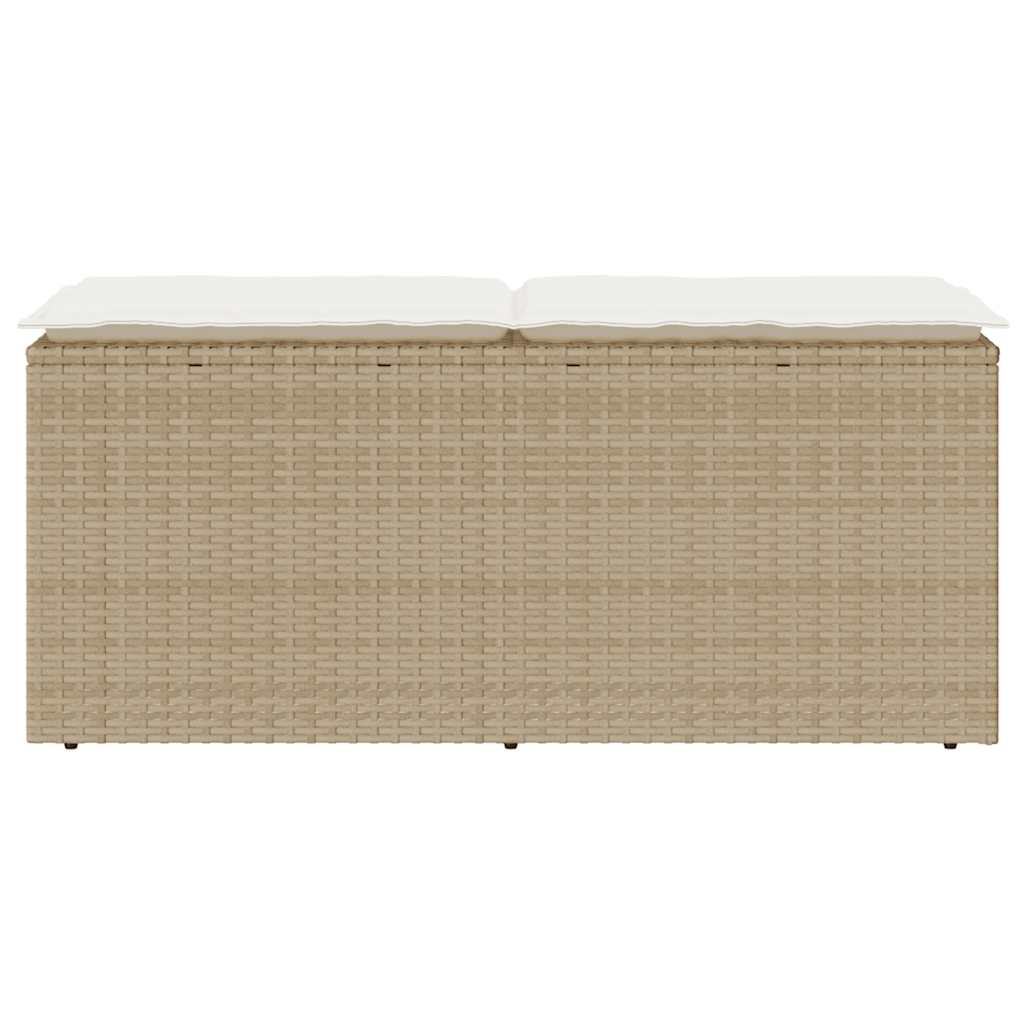 Vrtna klupa s jastukom bež 110x40x44 cm poliratan