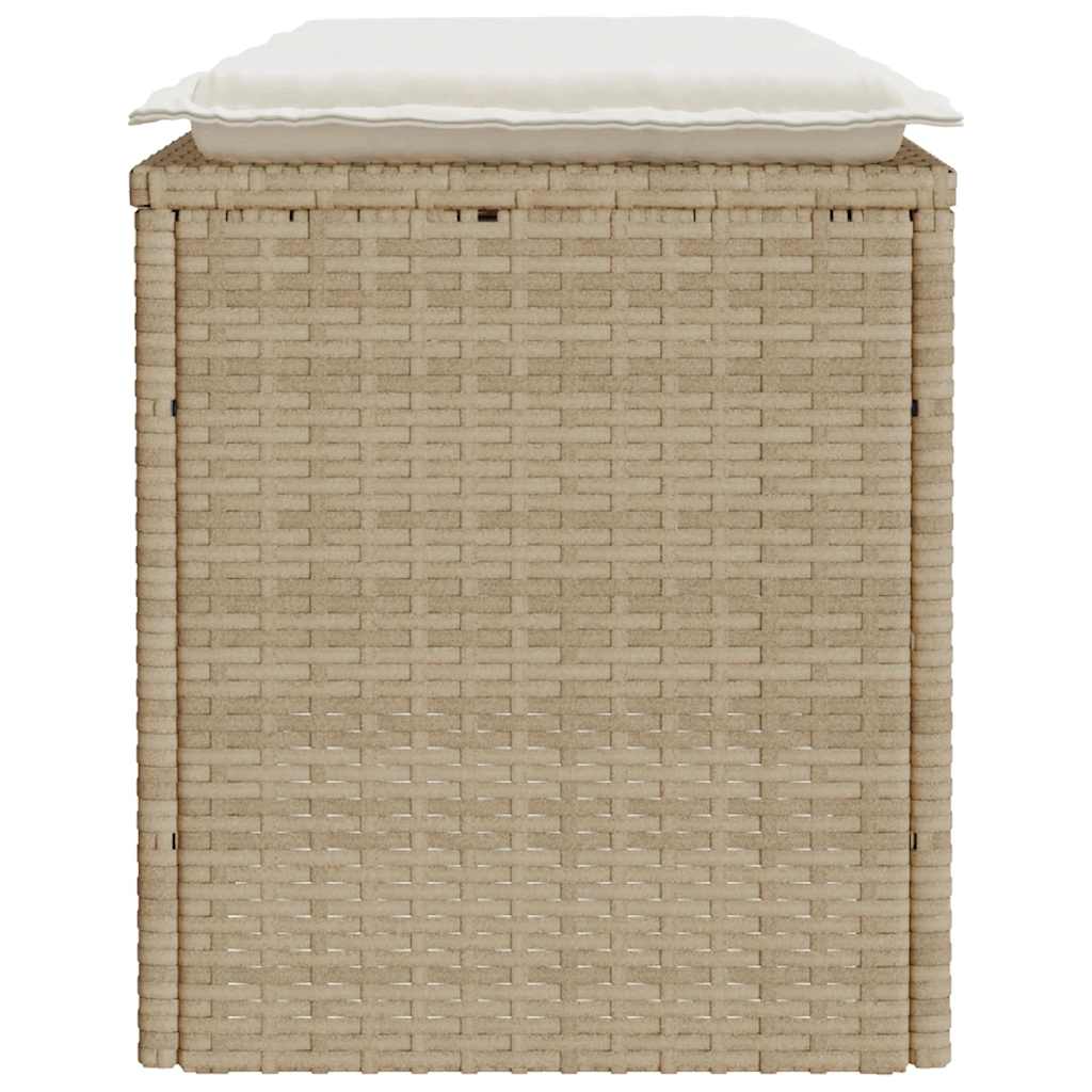Vrtna klupa s jastukom bež 110x40x44 cm poliratan