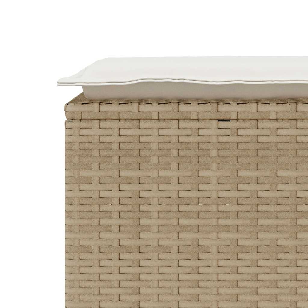 Vrtna klupa s jastukom bež 110x40x44 cm poliratan