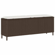 Vrtna klupa s jastukom smeđa 110x30x40,5 cm poliratan