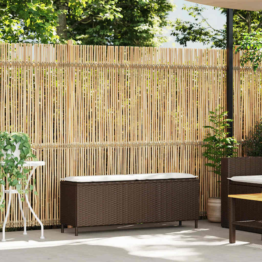 Vrtna klupa s jastukom smeđa 110x30x40,5 cm poliratan