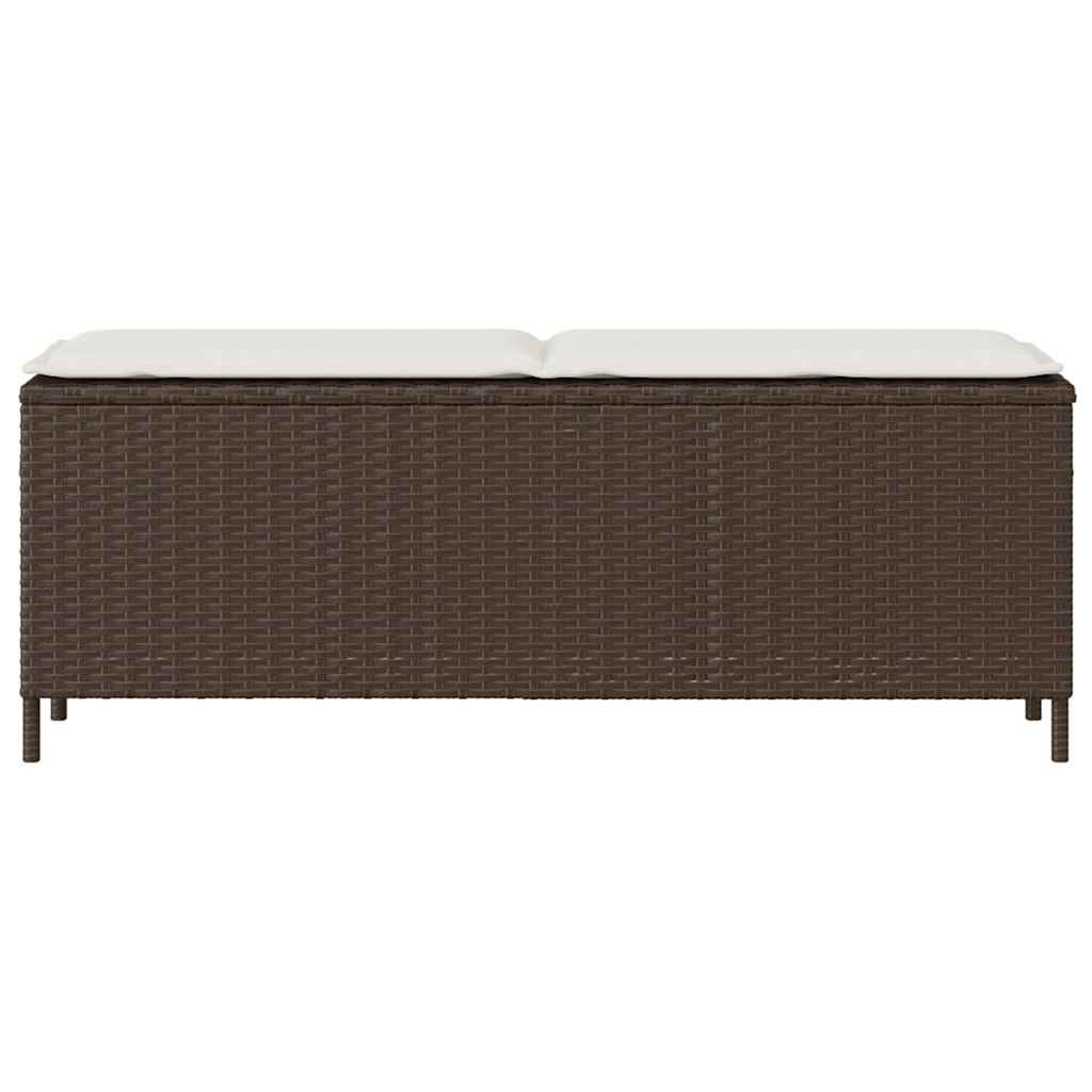 Vrtna klupa s jastukom smeđa 110x30x40,5 cm poliratan