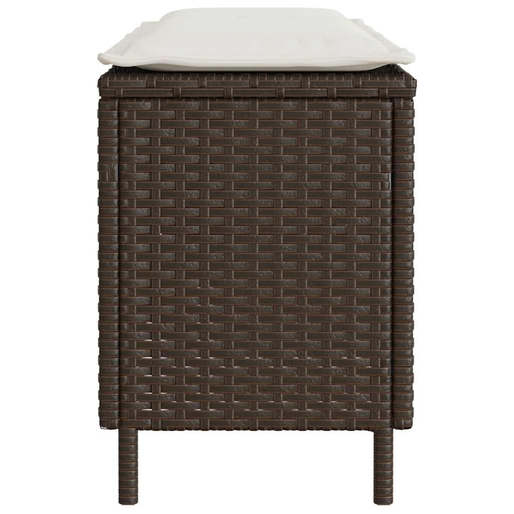 Vrtna klupa s jastukom smeđa 110x30x40,5 cm poliratan
