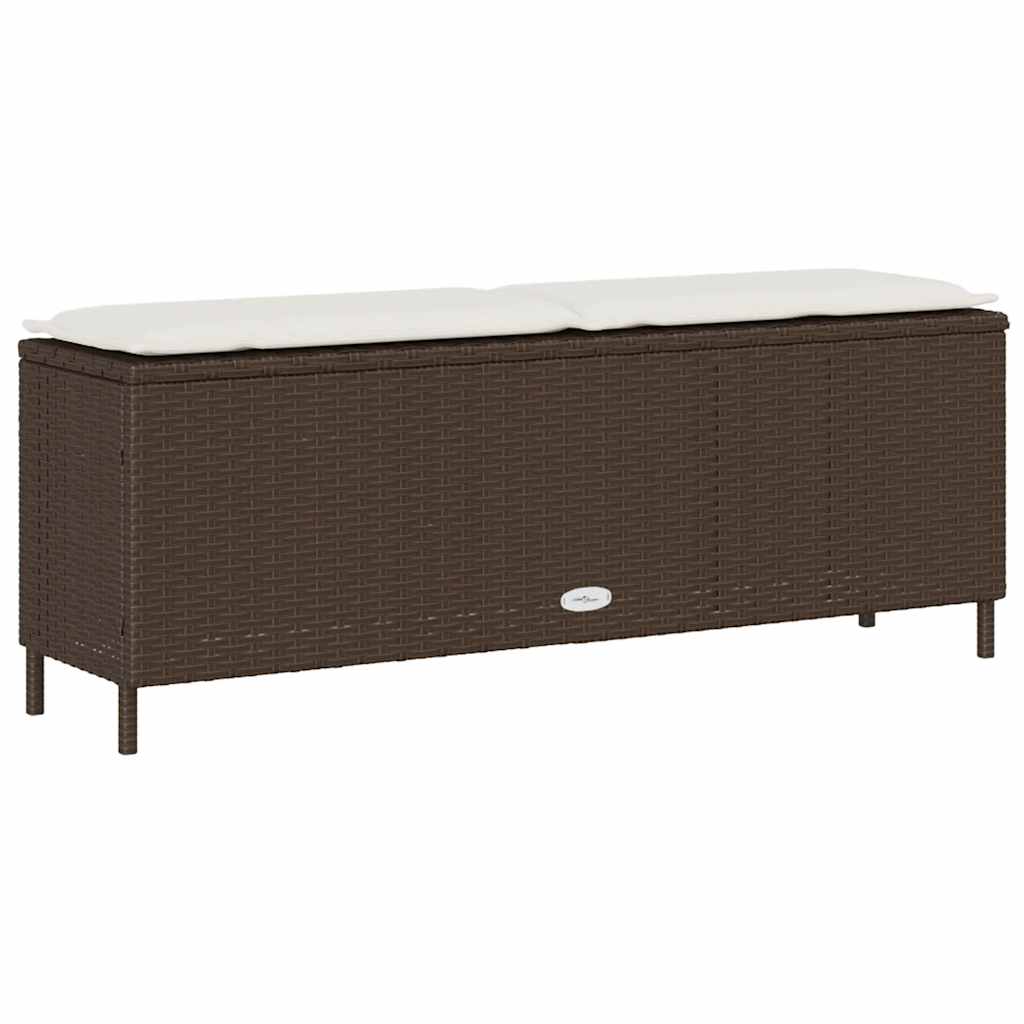 Vrtna klupa s jastukom smeđa 110x30x40,5 cm poliratan