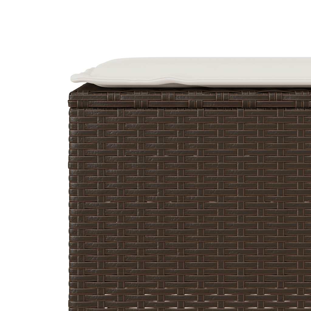 Vrtna klupa s jastukom smeđa 110x30x40,5 cm poliratan