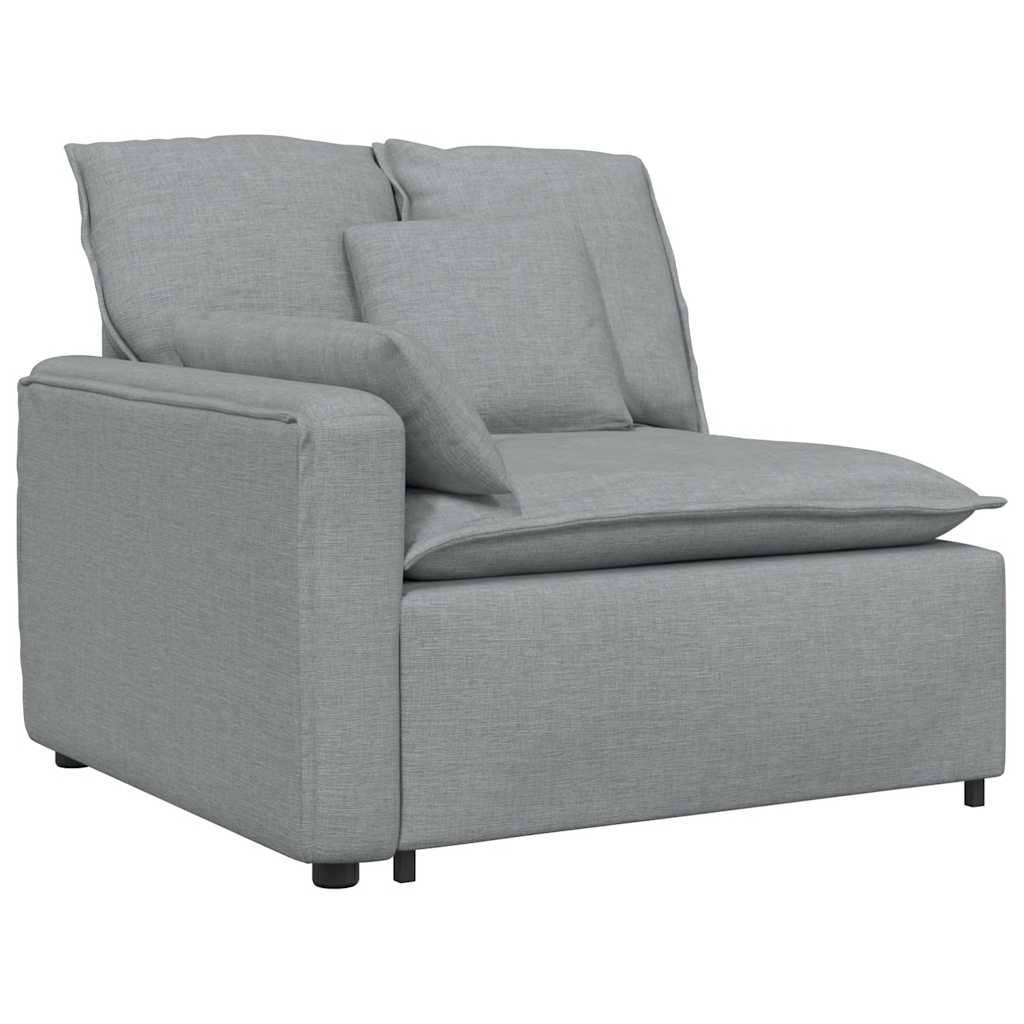 Modularni kauč s naslonom za ruke i jastucima svijetlo sivi 100 cm