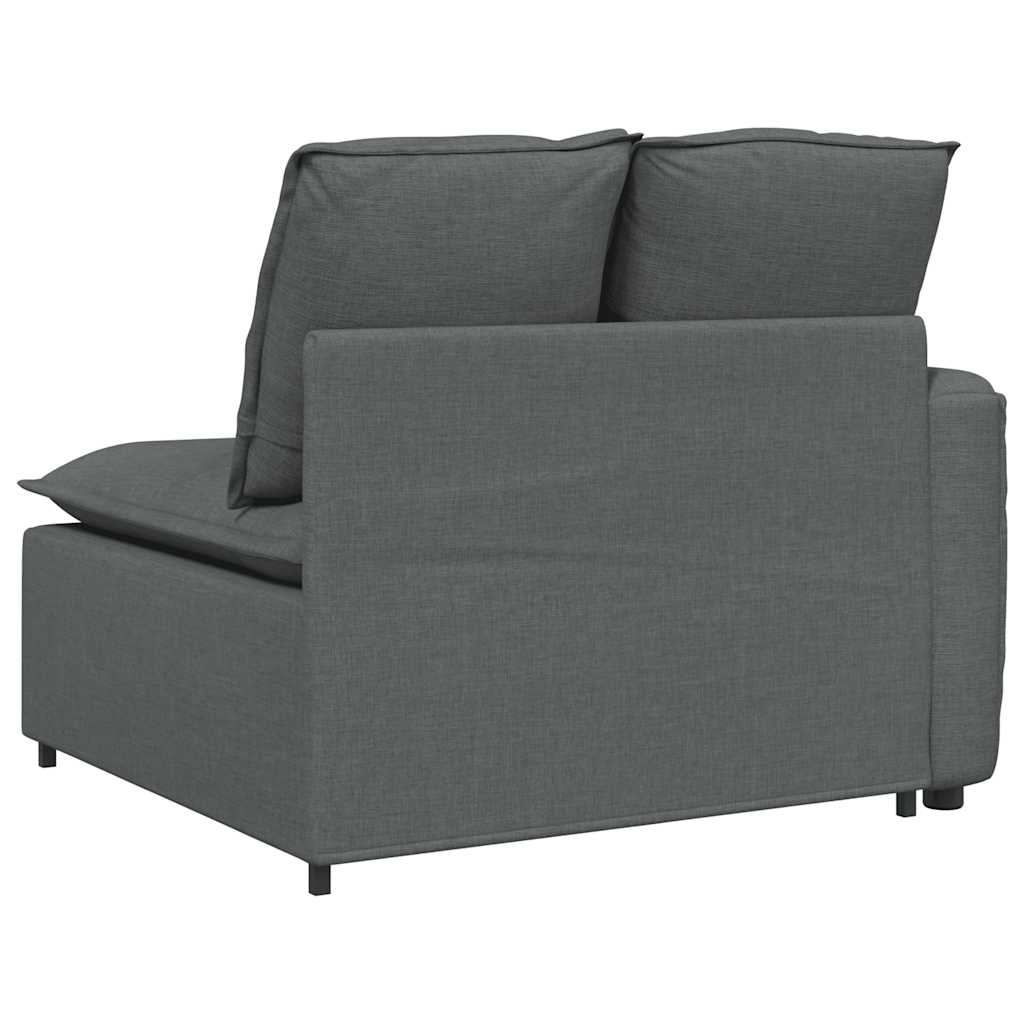 Modularni kauč s naslonom za ruke i jastucima tamno sivi 100 cm