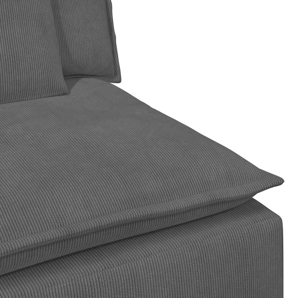 Modularni kauč s naslonom za ruke i jastucima tamno sivi 100 cm