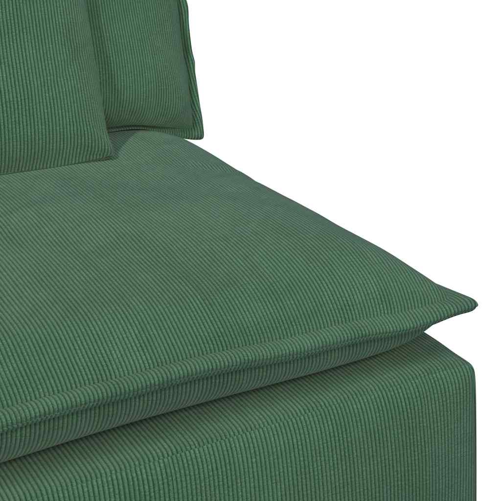 Modularni kauč s naslonom za ruke i jastucima tamnozelene boje 100 cm