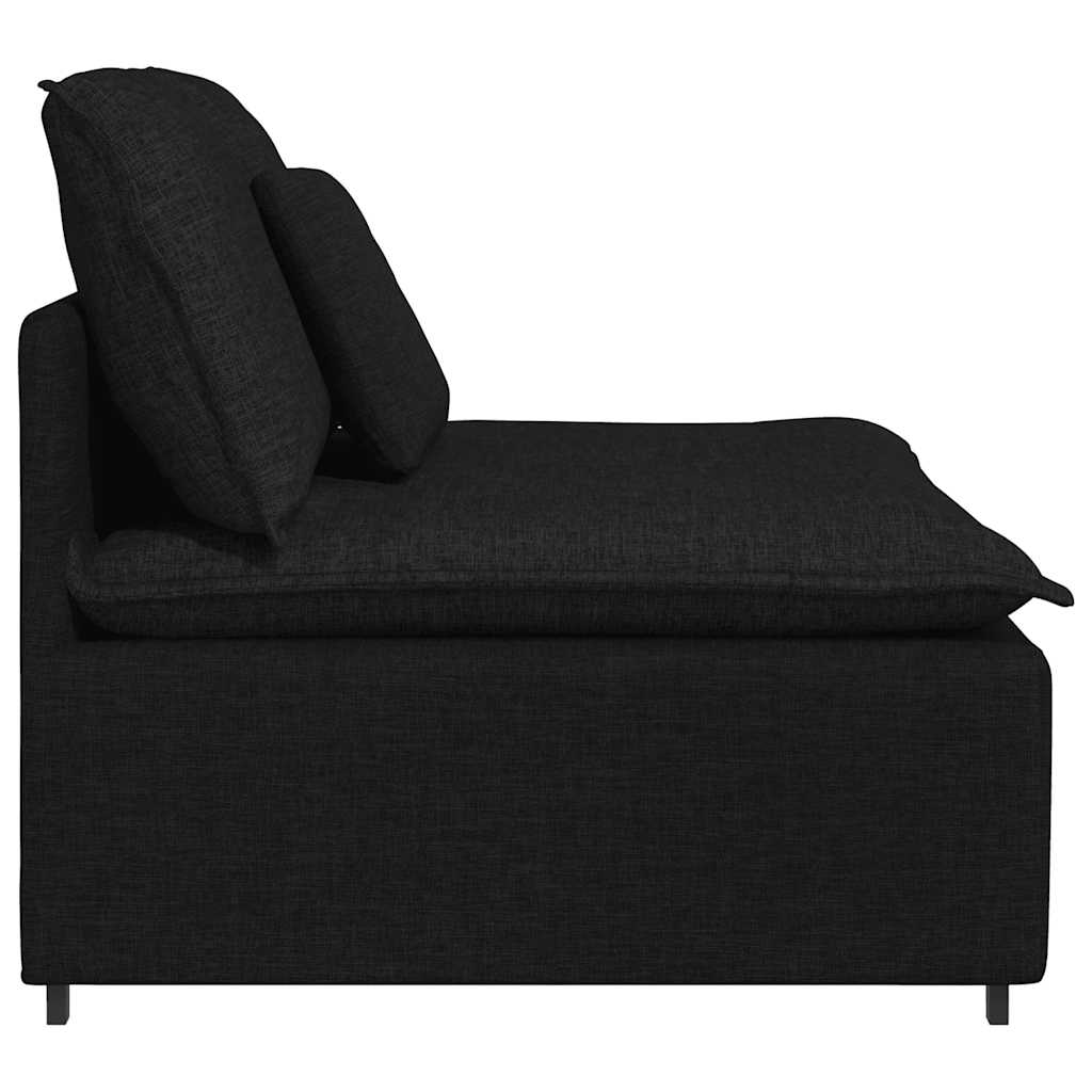 Modularni Sofa Centralni Modul s Jastucima Crni 100 cm