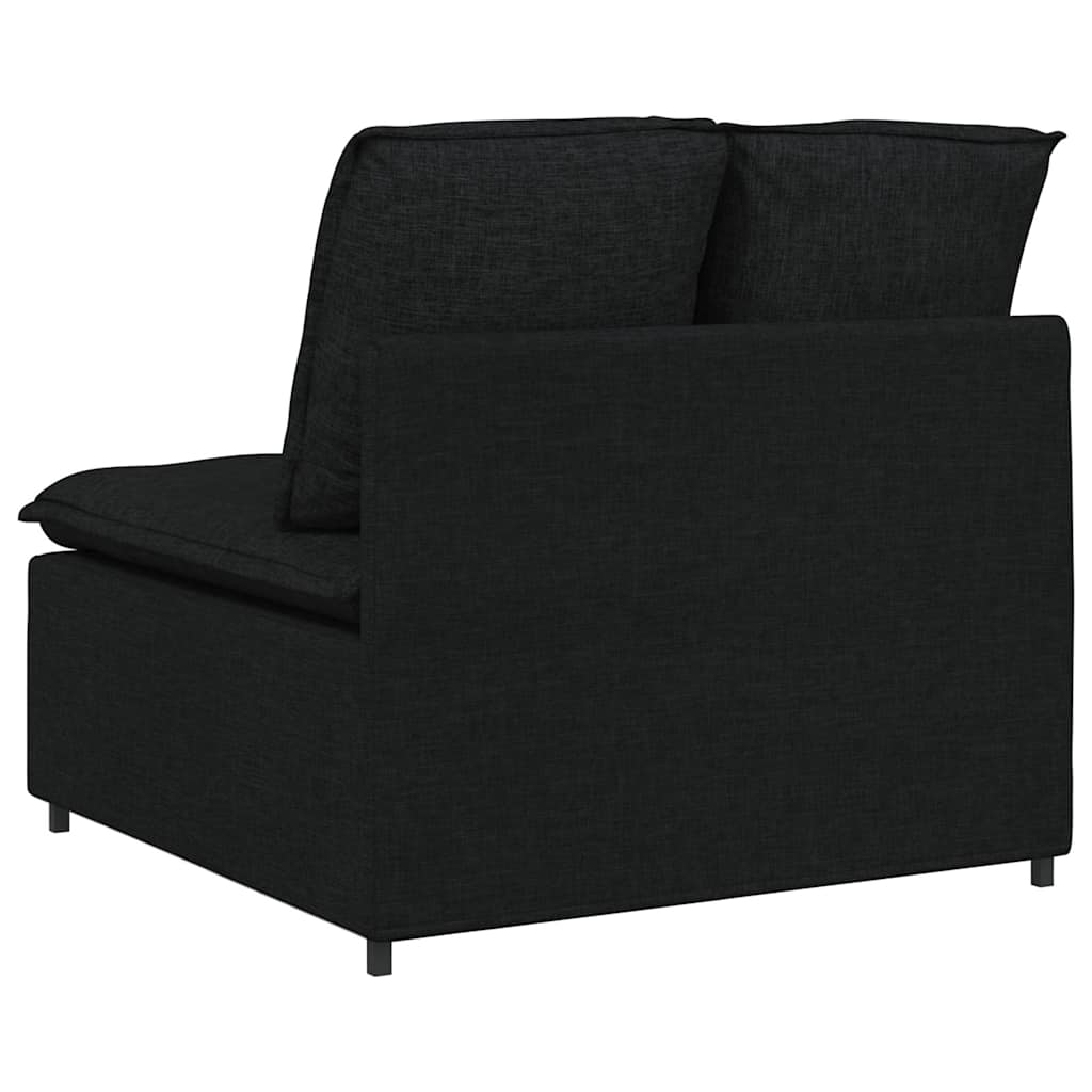 Modularni Sofa Centralni Modul s Jastucima Crni 100 cm