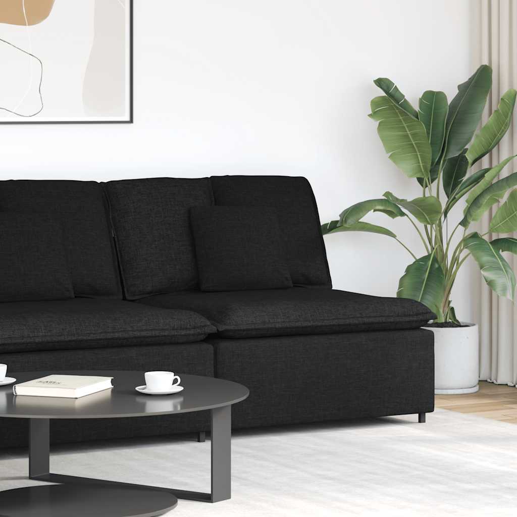 Modularni Sofa Centralni Modul s Jastucima Crni 100 cm