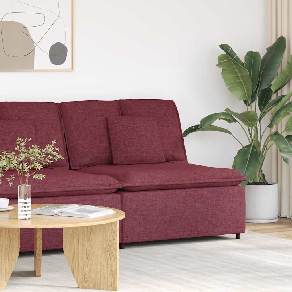 Modularni kauč s jastucima, vinsko crvena 100 cm