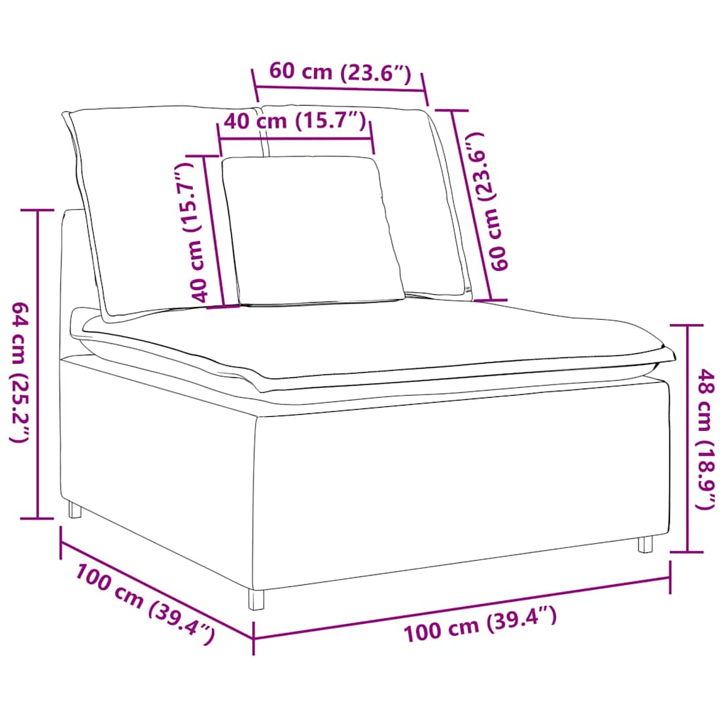 Modularna sofa s jastucima plava 100 cm