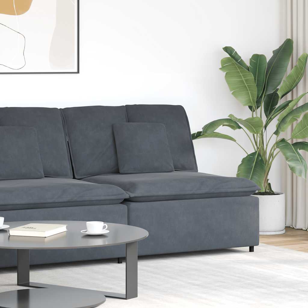 Modularna sofa s jastucima tamno siva 100 cm