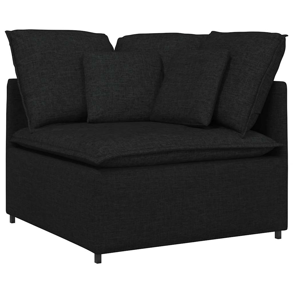 Modularna Kutna Sofa s Jastucima Crna 100 cm