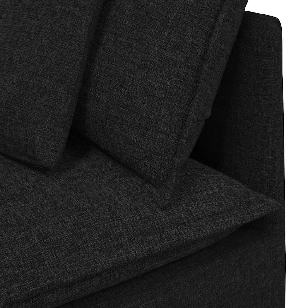 Modularna Kutna Sofa s Jastucima Crna 100 cm