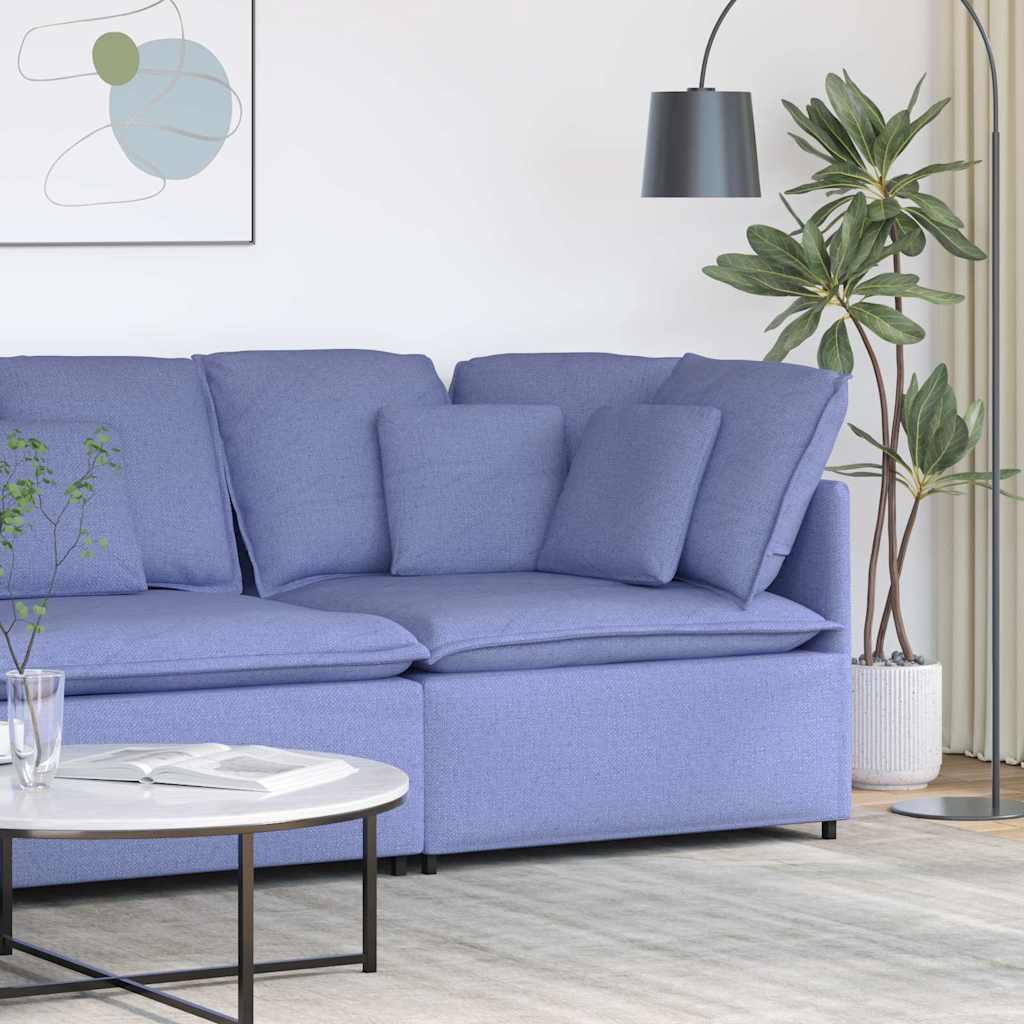 Modularna kutna sofa s jastucima traperice plave boje 100 cm