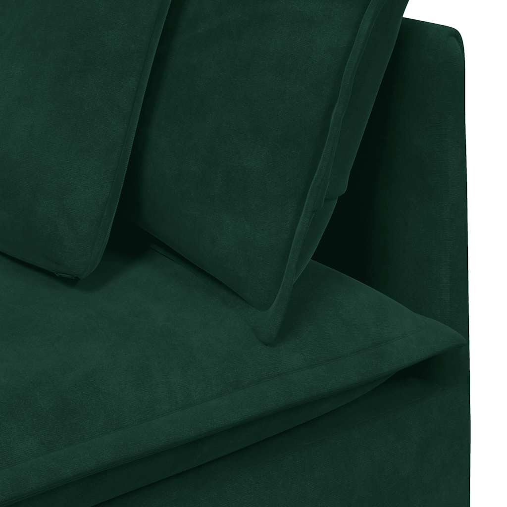 Modularni kutni kauč s jastucima tamnozelene boje 100 cm