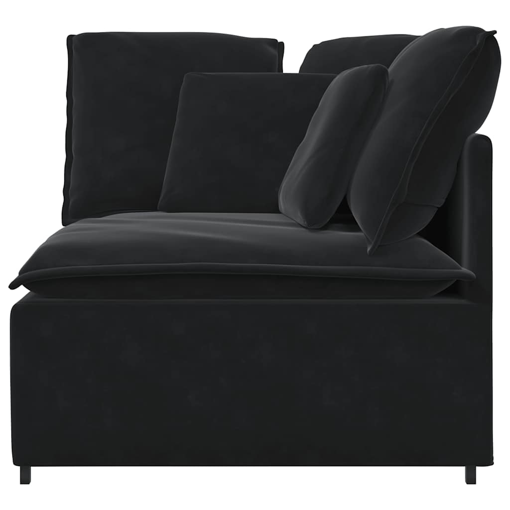 Modularna Kutna Sofa s Jastucima Crna 100 cm