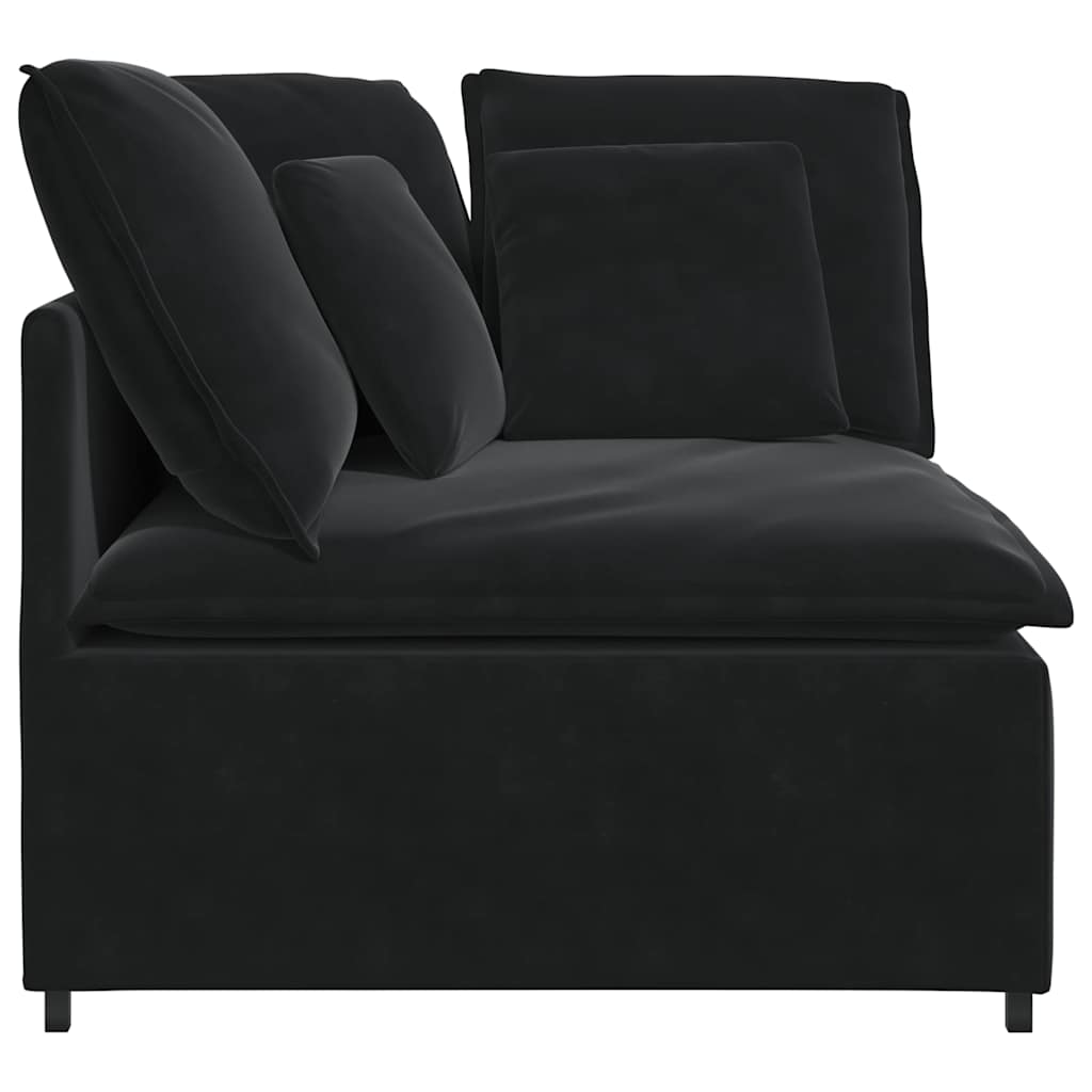 Modularna Kutna Sofa s Jastucima Crna 100 cm