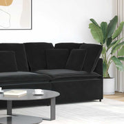 Modularna Kutna Sofa s Jastucima Crna 100 cm