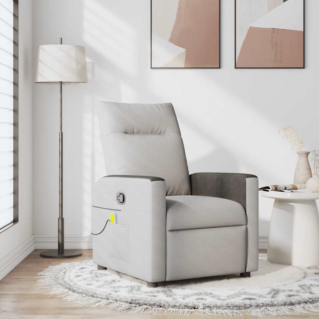 Masažni naslonjač Oblačno siva tkanina