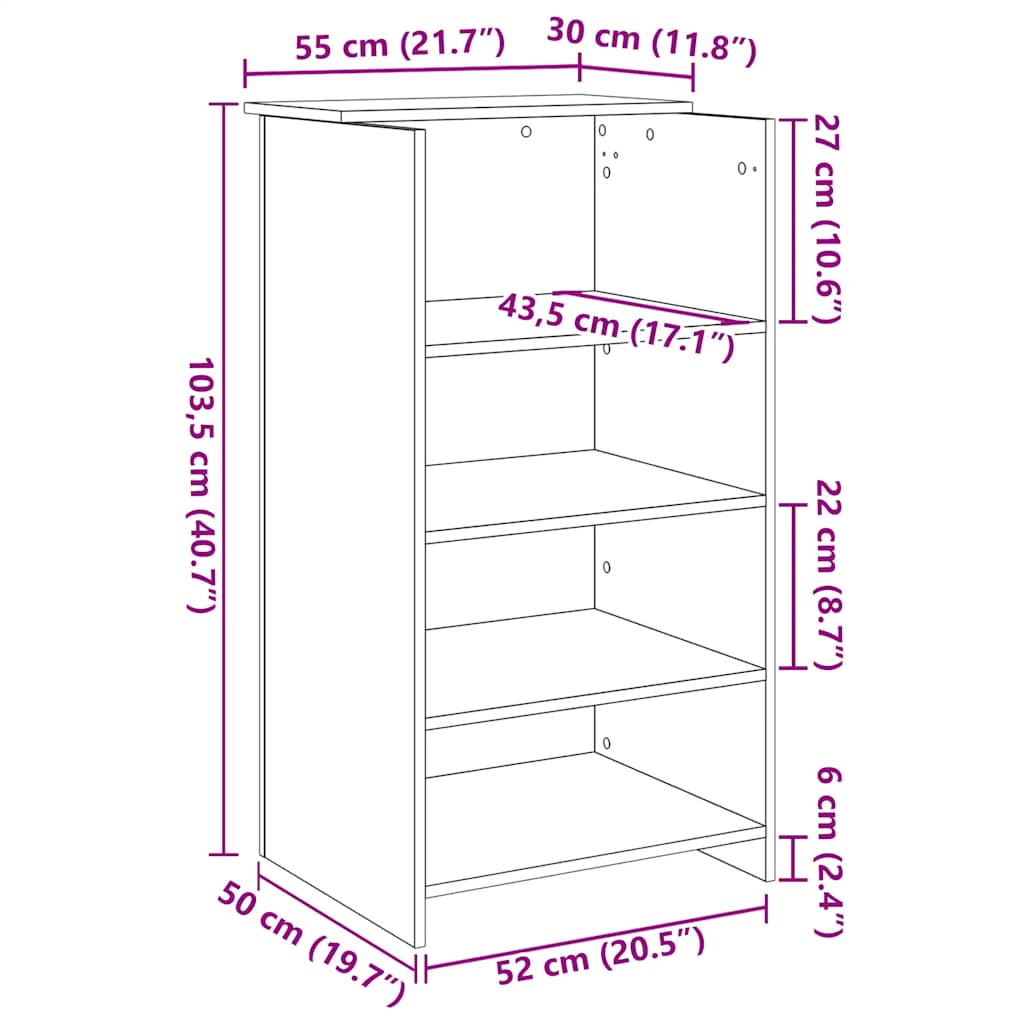 Recepcijski stol Bijeli 55x50x103,5 cm Inženirsko drvo