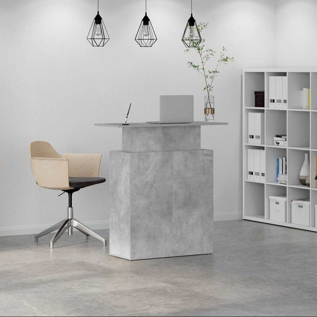 Recepcijski stol beton sivi 100x40x104 cm konstruirano drvo