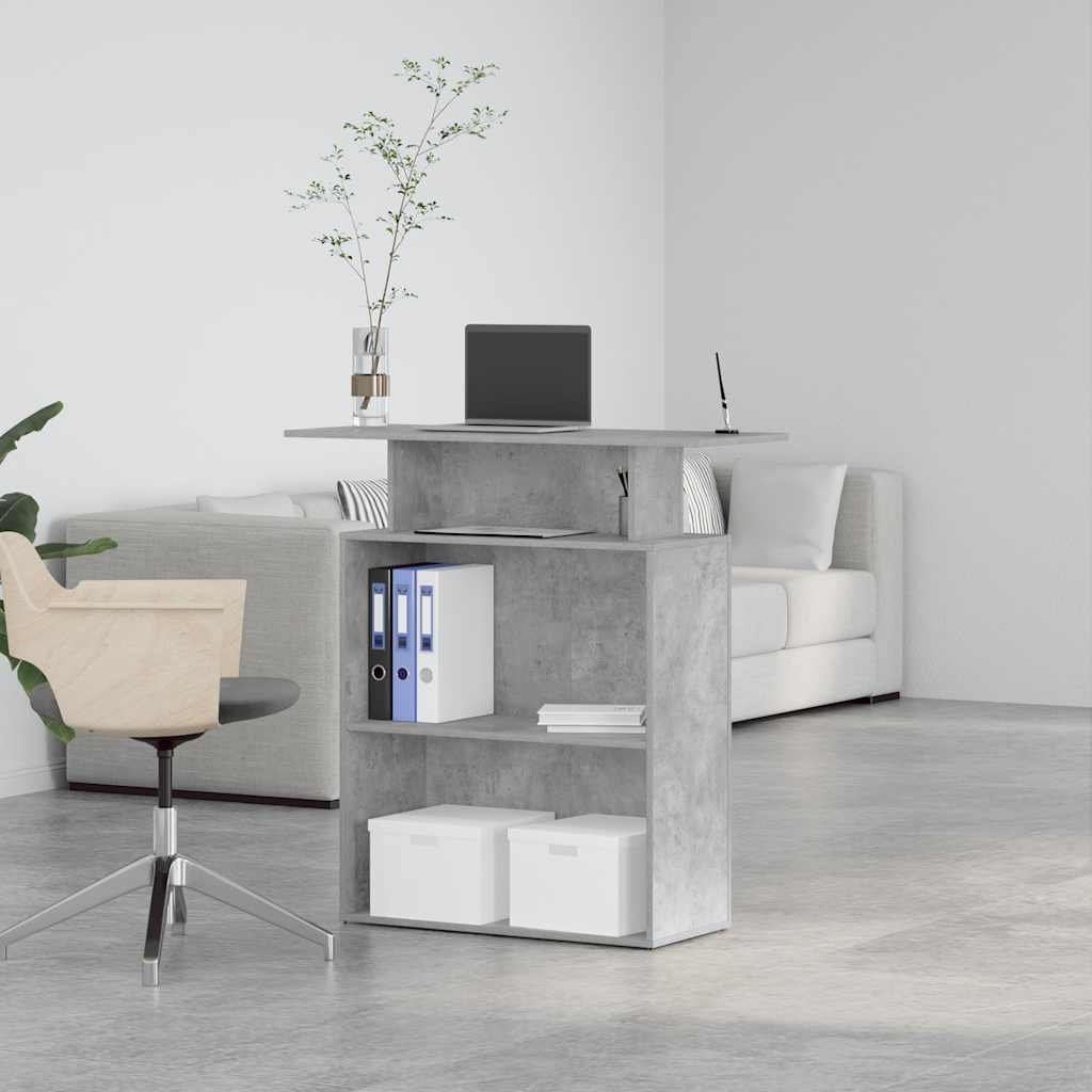 Recepcijski stol beton sivi 100x40x104 cm konstruirano drvo