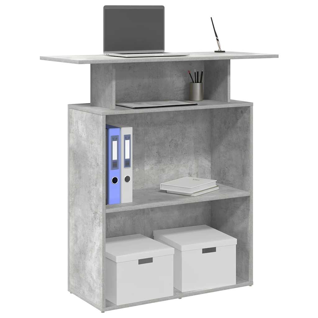 Recepcijski stol beton sivi 100x40x104 cm konstruirano drvo