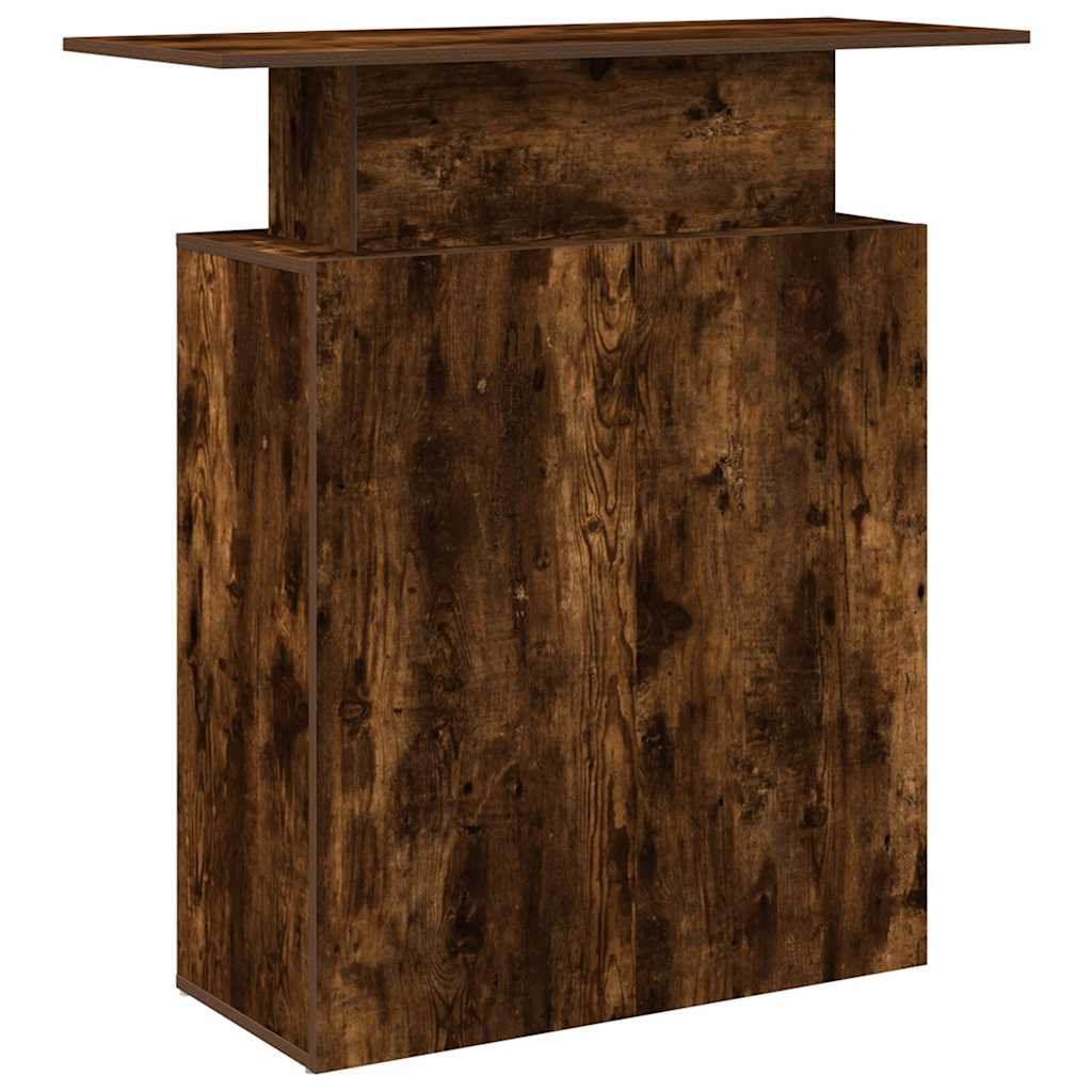 Recepcijski stol dimljeni hrast 100x40x104 cm konstruirano drvo