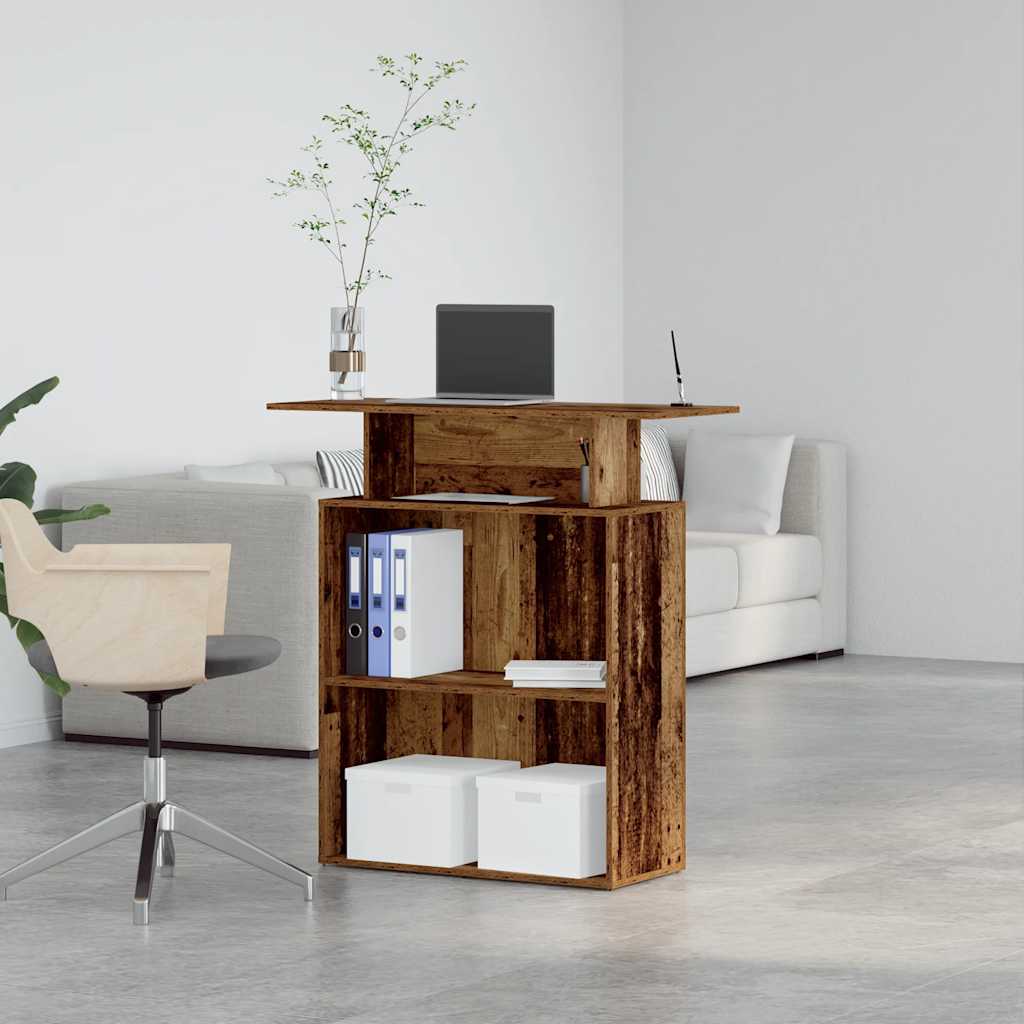 Recepcijski stol staro drvo 100x40x104 cm konstruirano drvo