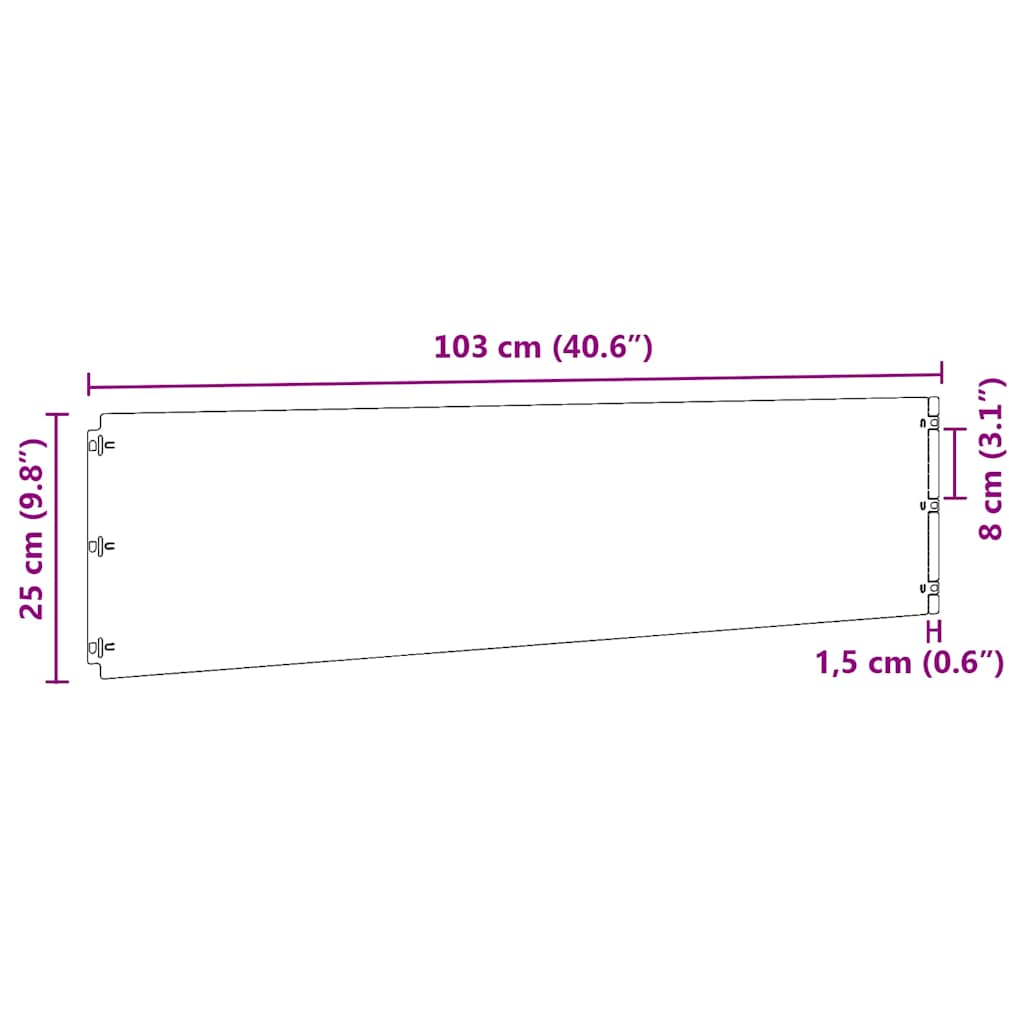 Rubovi za travnjak 10 kom Bijeli 25x103 cm Hladno valjani čelik