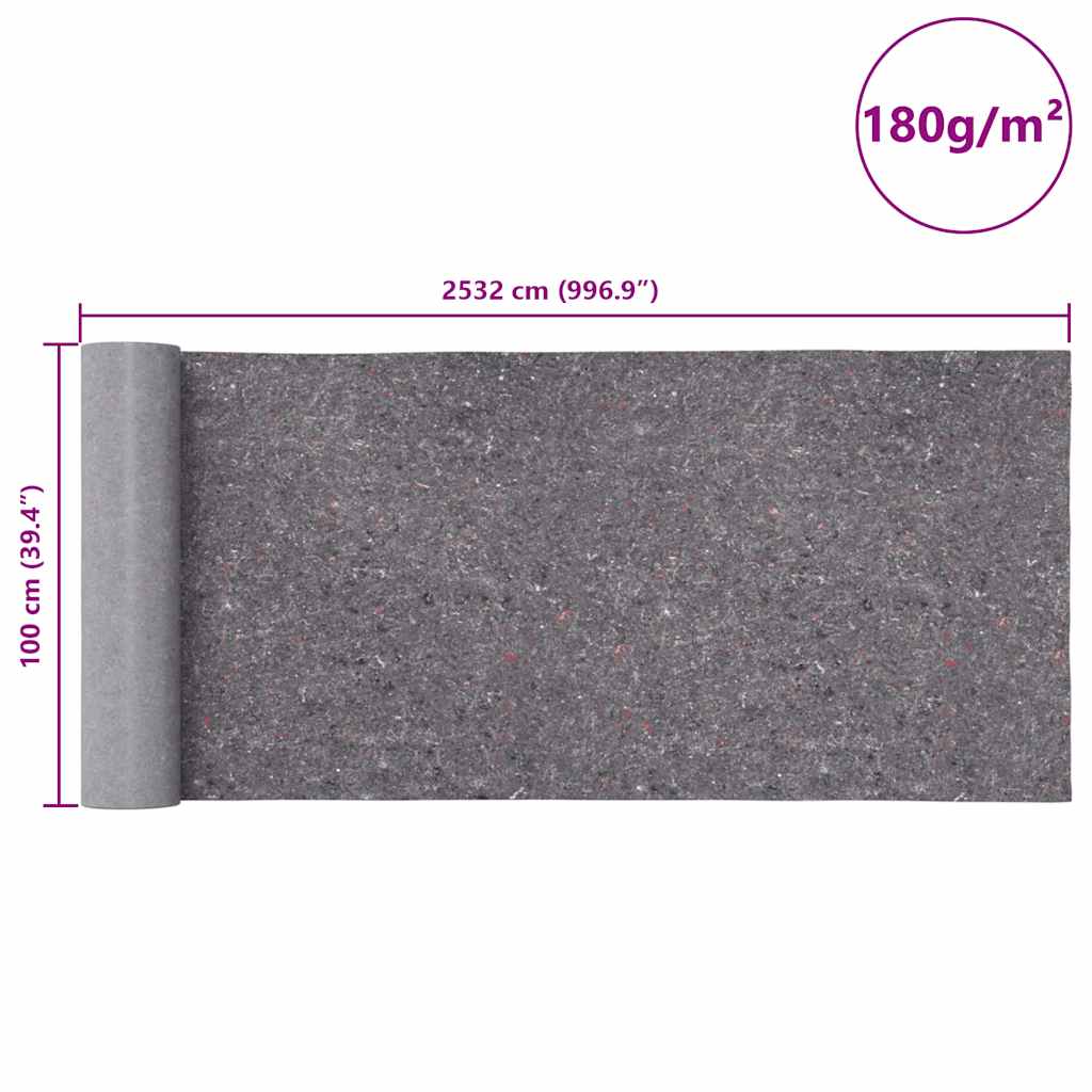 Neklizajući lakirni flis 2 kom 25 m 180 g/m² sivi