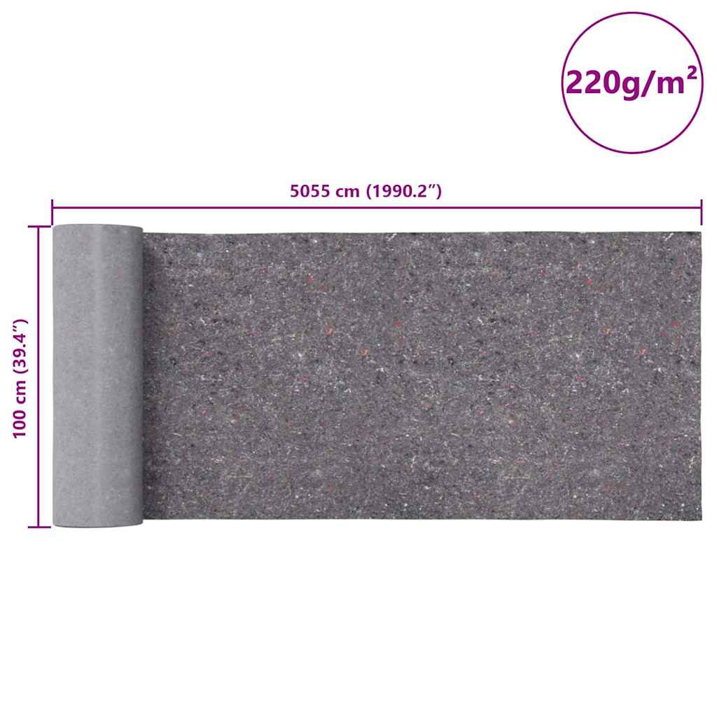 Neklizajući lakirni flis 2 kom 50 m 220 g/m² sivi