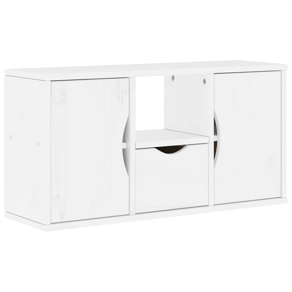 TV ormarić s ladicom ODDA bijeli 79x24x40 cm puno drvo bor