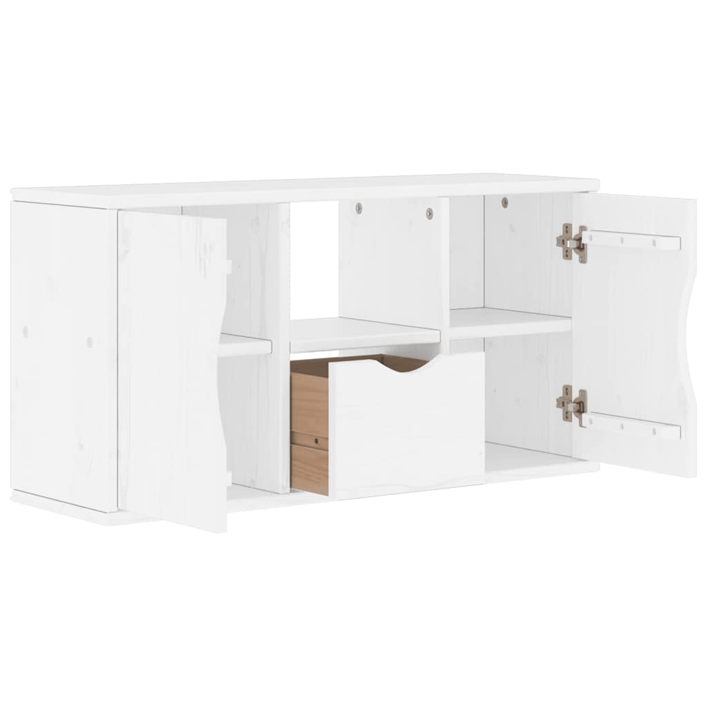 TV ormarić s ladicom ODDA bijeli 79x24x40 cm puno drvo bor