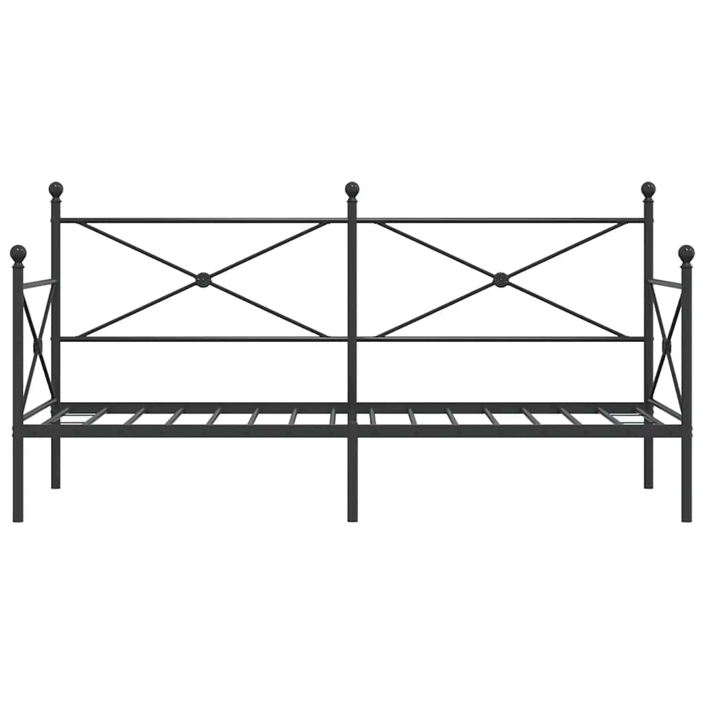 Dnevni krevet bez madraca crni 75x190 cm čelik