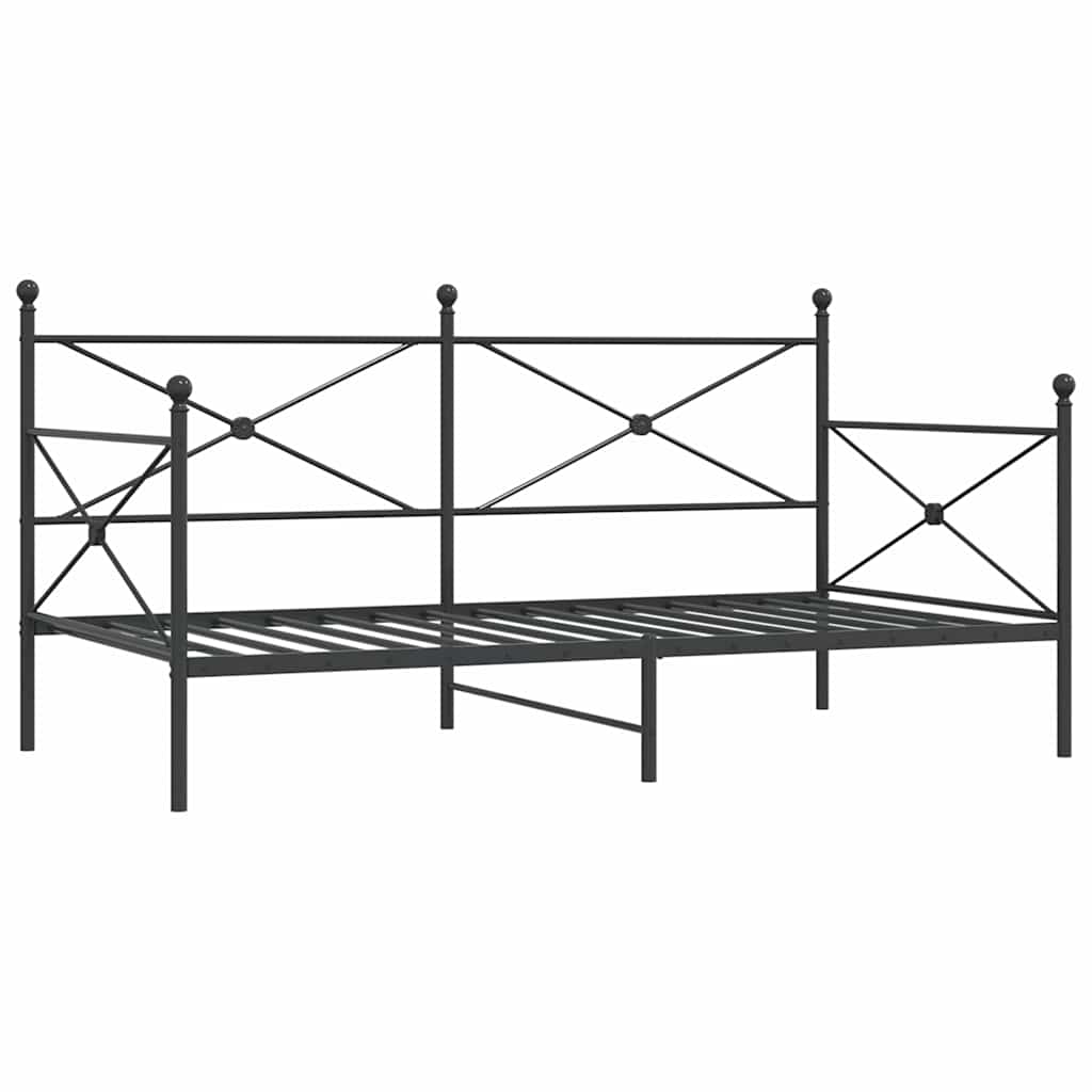 Dnevni krevet bez madraca crni 100x190 cm čelik