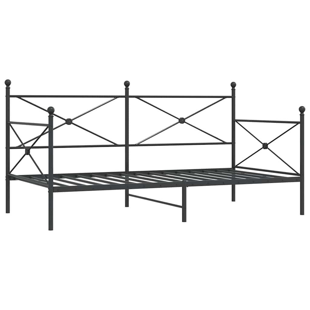 Dnevni krevet bez madraca crni 100x200 cm čelik