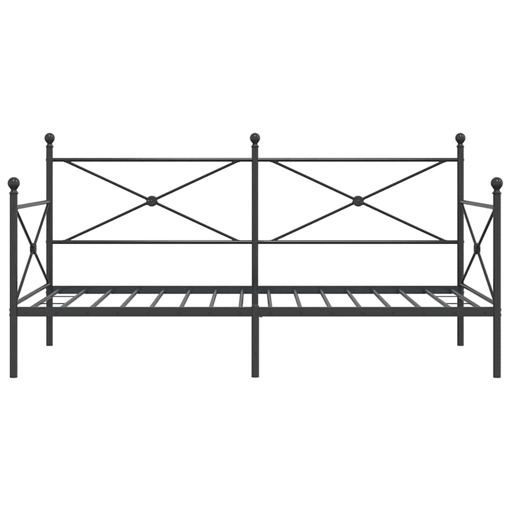 Dnevni krevet bez madraca crni 100x200 cm čelik