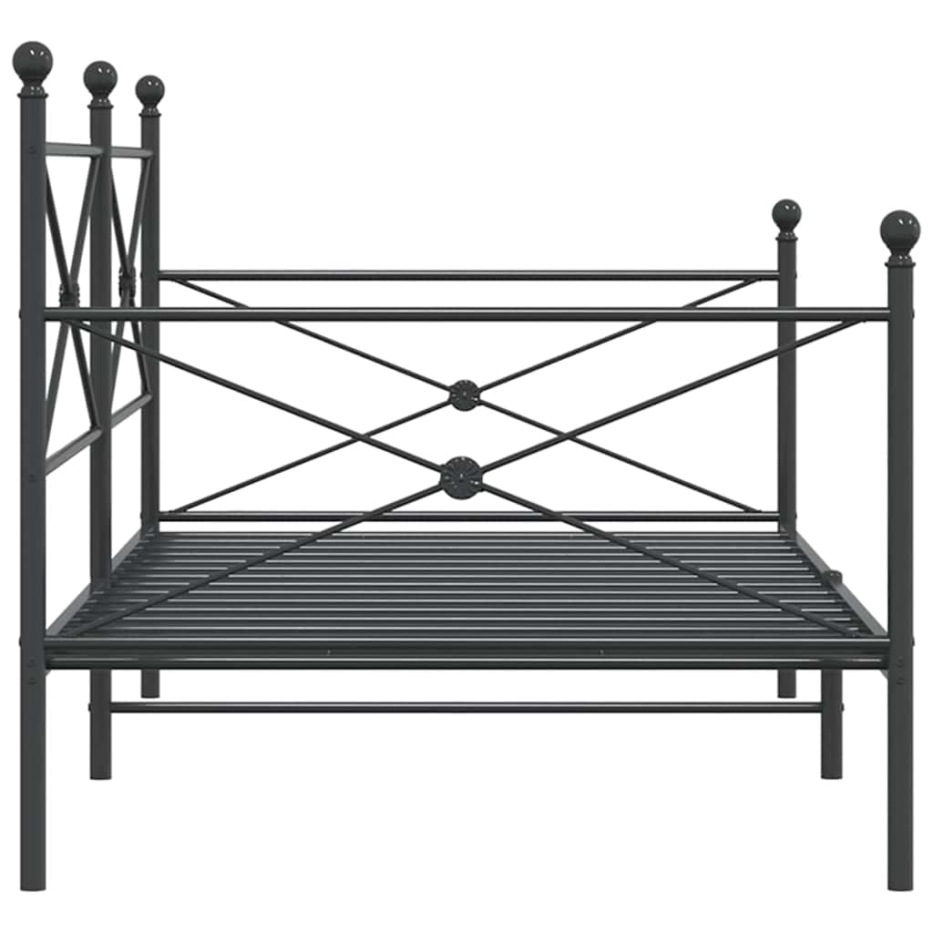 Dnevni krevet bez madraca crni 100x200 cm čelik