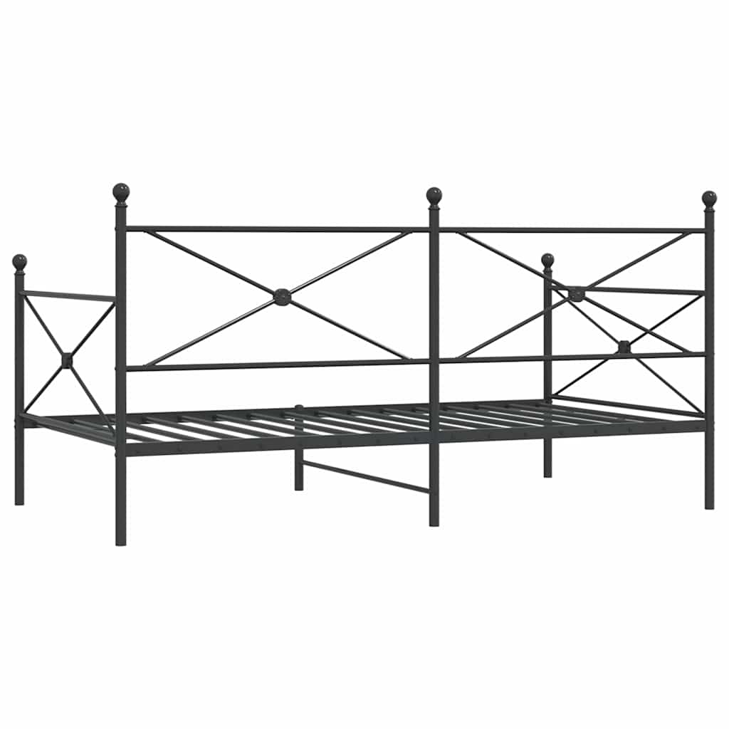 Dnevni krevet bez madraca crni 100x200 cm čelik