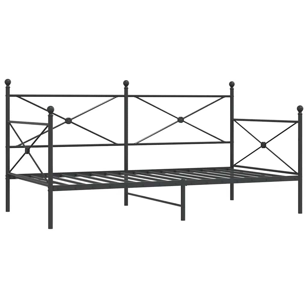 Dnevni krevet bez madraca crni 107x203 cm čelik