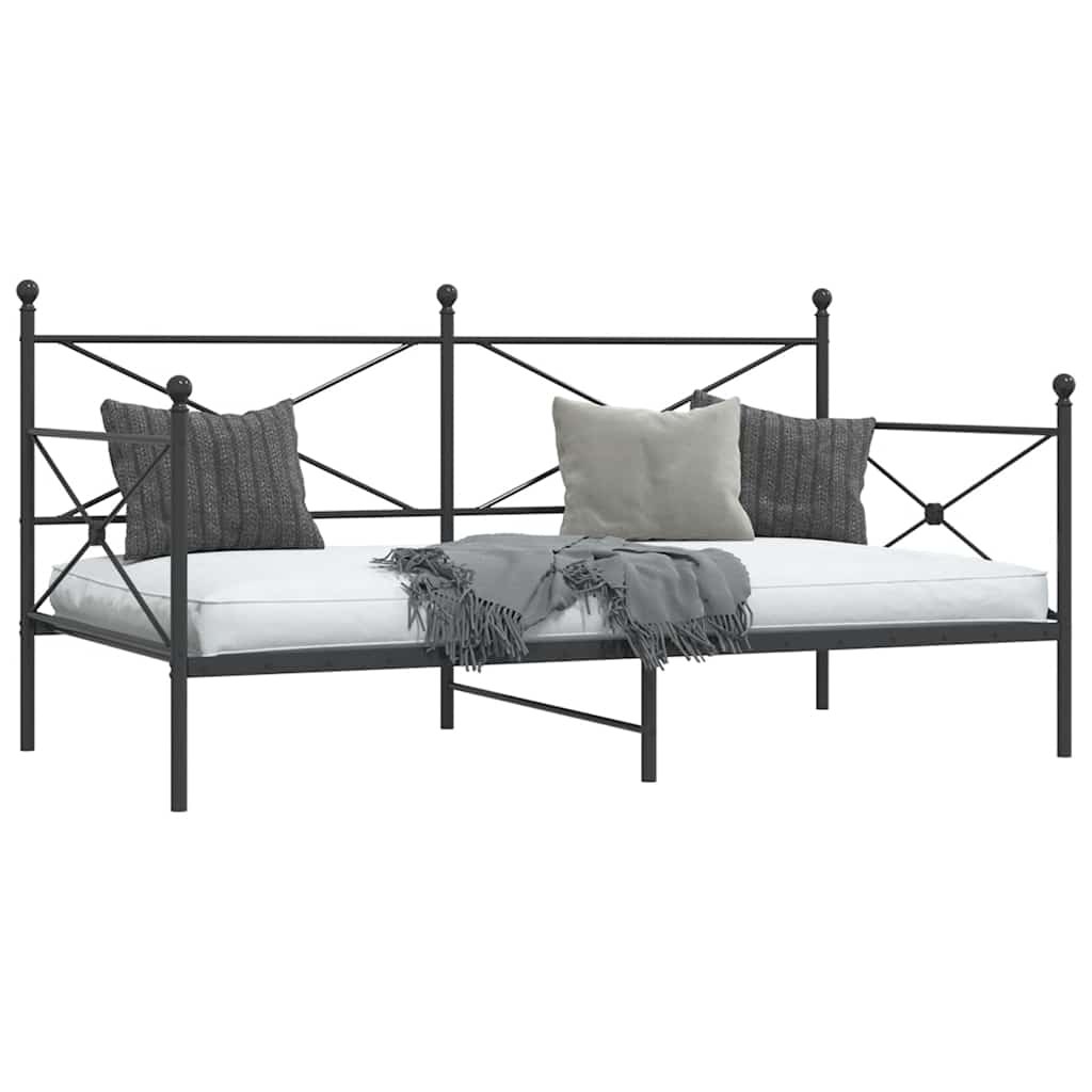 Dnevni krevet bez madraca crni 107x203 cm čelik