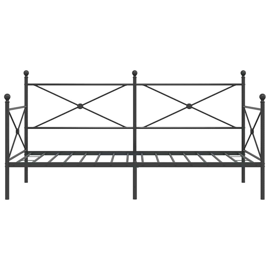 Dnevni krevet bez madraca crni 107x203 cm čelik